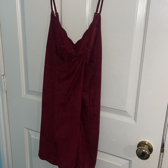 maroon suede dress - Picture 4 of 4